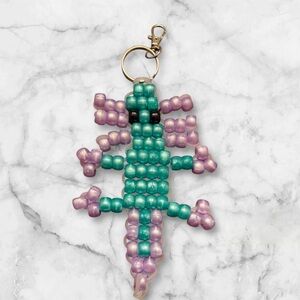 Beaded Axolotl Keychain